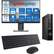 Resim Dell Optiplex 7010MFF Intel Core i7 13700T 32GB 1TB SSD Windows 11 Pro 23.8 Monitör Mini Masaüstü Bilgisayar 7010Pİ7 N007O7010MFFPUBM19 