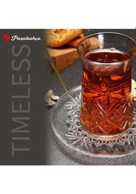 Resim Timeless Çay Bardağı Ve Çay Tabağı Seti 12 Kişilik 24 Parça Şeffaf 