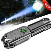 Resim Kompakt & Güçlü Yakınlaştırılabilir El Feneri - USB Şarj Edilebilir, Dış Mekan & Ev Kullanımı İçin Taşınabilir, 800mAh Pil 