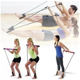 Resim Pilates Fitness Bar Direnç Bantları Yoga Egzersiz Çekin Halat Pi 