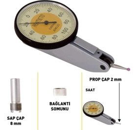Resim Fett 0,8mm Asimeto Yatay Temel Salgı Komparatör Saati AS-501082 