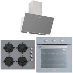 Resim Silverline BO6503S01 - CS5335S01 - 3457 Soho 60 Gri Cam Ankastre Set 