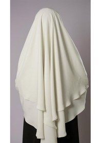 Resim Hürrem Bone Ekru Pratik Hazır Geçmeli Tesettür Eşarp Krep Bağcıklı Çift Katlı Sufle Hijab 2314 27 Ekru 