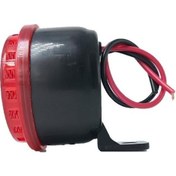 Resim Geri Vites Sireni Kornası Yüksek Ses 12v Kırmızı Reflektör Camlı Işıklı 