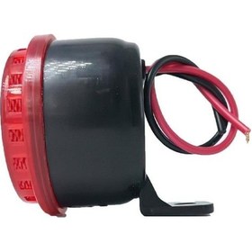 Resim Geri Vites Sireni Kornası Yüksek Ses 12v Kırmızı Reflektör Camlı Işıklı 