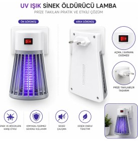 Resim Eşya Dünyası Uv Işık Sinek Öldürücü Lamba - Priza Takılan Sinek Kovucu Gece Lambası Sivrisinek Karşıtı Cihaz 