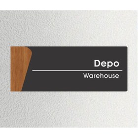 Resim zafrakreklam DEPO Alüminyum Ofis Departman Kapı İsimliği, Yönlendirme levhası 26X10Cm Antrasit - CEVİZ 