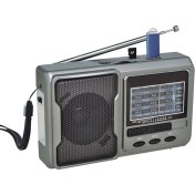 Resim Küçük Taşınabilir Radyo, Bluetooth, LED Işık, Usb, Micro Sd, Şarjlı, Gri 