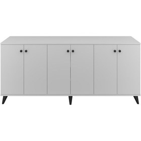 Resim Simple Konsol 6 Raflı 6 Kapaklı 180x44x80 Beyaz Beyaz 