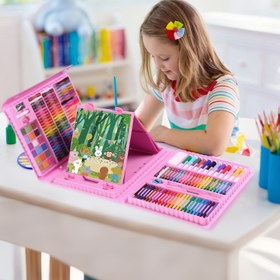 Resim 150/168/208 Parça Profesyonel Sanat Malzemeleri] Yüksek Kaliteli 208 Parça Yağ Pastel, Boya Kalemi ve Marker Seti, Resim Çizim Oyuncakları, Oda Dekoru İçin Mükemmel Sanat Seti Kutusu 