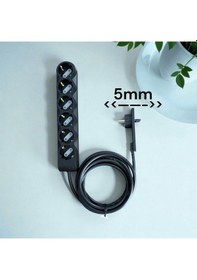 Resim Orvı Prıme 6 Lı Uzatma Kablosu 1.5 Metre 5mm Ultra İnce Fiş Dar Alan Çözümü Topraklı Çocuk Korumalı 1.5 M 