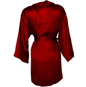 Resim Mita Concept Bordo Saten Mini Boy Sabahlık 
