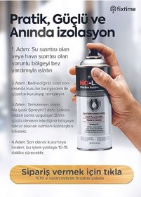 Resim NoLeak 1+1 Paket Su Izolasyon Sızıntı Onarım Spreyi Su Geçirmez Beyaz 800ml noLeak1 