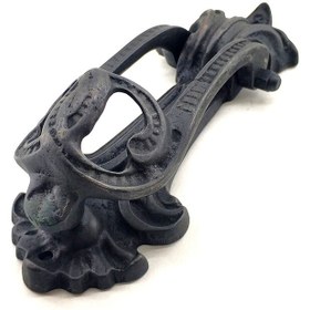 Resim Skygo Antika Tarz Dekoratif Pirinç Doğa Kapı Tokmağı, Taktak - 205x73 mm, Oksit 