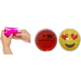 Resim Emoji Kırmızı Ceylan Cep Sobası,el Isıtıcı,2 Adet Sıcak Su Torbası Pvc 9cm 