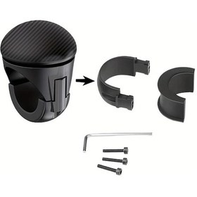 Resim Hightower Siyah Karbon Fiber Desenli Direksiyon Simidi Spinner Seti - Metal Şaftlı Konfor Ve Kontrol Sağlar Siyah 