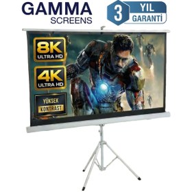 Resim Gamma Screens 200x200 Tripod Ayaklı Projeksiyon Perdesi 