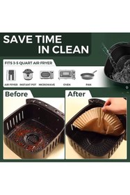 Resim KÜÇÜK EW 100 Adet Airfryer Pişirme Kağıdı Hava Fritözü Xiaomi Philips Yağsız Tefal Kumtel Mi Kağıt 