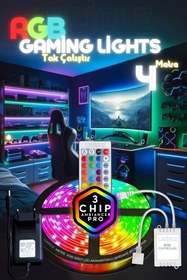 Resim luciole 5 Metre Oyuncu Bilgisayar Masası Rgb Şerit Led Aydınlatma Sistemi Pro 3 Chip 