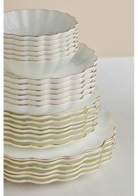 Resim Karaca Fine Pearl Extra Shell 55 Parça 12 Kişilik Yemek Takımı Gold 