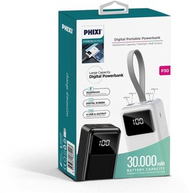 Resim svliletisim Phixi Force P30 30.000mah 4 Çıkışlı Lcd Göstergeli Powerbank 