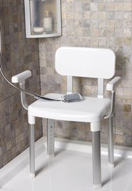 Resim Prima Nova Cappadocia Paslanmaz Alüminyum Sırt ve Kol Destekli Yaşlı Engelli Banyo Sandalyesi (130 KG Kapasite) Teşhir 