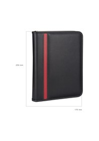 Resim Diplomat Fermuarlı Organizer Çizgili 14x20 Defterli Siyah 