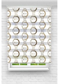 Resim Perdecizade Enxboy Kahverengi Yuvarlak Dijital Baskılı Zebra Perde-cocuk Odası-stor Perde Renkli 