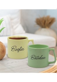Resim Bk Gift Kişiye Özel İsimli Pastel Sarı Ve Yeşil 2li Middle Kupa Bardak Seti-3, Sevgiliye Hediye, Ev Hediyesi, Arkadaşa Hediye Kobitmeyencom30000 Bk Gi 