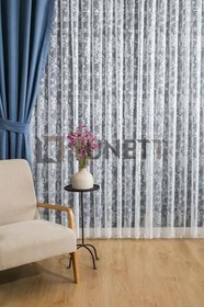 Resim Bulut Desen Sık Pileli 1X3 Tül Perde Salon Balkon Mutfak Tülü, 420 x 240 
