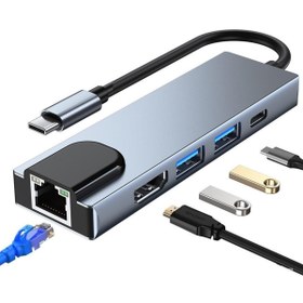 Resim Peeq 5 In 1 Alüminyum Alaşımlı Hdmı Usb 3.0 Pd Ethernet Macbook Pc Uyumlu Adaptör Çoklayıcı Hub 