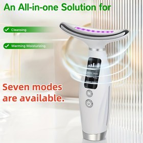Resim Yeniden şarj edilebilir Yüz ve Boyun Bakım Cihazı, 7 Modlu, USB Şarj, Titreşimli ve Isıtmalı Masaj Aleti, Ev Kullanımı İçin Ergonomik Tasarım - Kadınlar İçin İdeal Hediye, Cilt Bakımı Rutini Geliştirici, Şık Modern Alet, Dijital Ekran Özelliği, Cilt Bakımı Aracı, Güzellik Tutkunları 