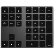 Resim Kablosuz Sayısal Klavye Alüminyum 34 Tuşlu Bt Klavye Dahili Şarj Edilebilir Pil Tuş Takımı Windows/ios/android İçin Siyah 