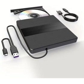 Resim Coverzone Harici DVD-ROM DVD-RW Optik Sürücü, USB ve Type C Kablolu, PC, Tablet DVD Player CD ROM Okuyucu X350 