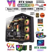 Resim RAMTECH GTA-VI Ryzen 7 5700X 32GB Ram 1TB M.2 Nvme SSD 8GB GDDR7 RTX5060 Extreme Oyuncu Bilgisayarı 
