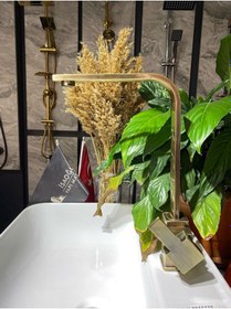 Resim İsaoğlu Yapı Mat Gold Mutfak Bataryası Antik Gold Evye Musluğu Altın Mutfak Bataryası Gold 