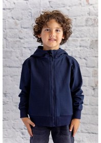 Resim Zeyland Unisex Çocuk Basic Kapüşonlu Ceket - Lacivert Lacivert 