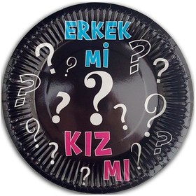 Resim Cinsiyet Belirleme Partisi Karton Tabak - 23Cm x 8 Adet 