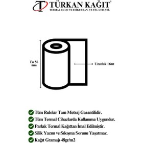 Resim Beko 56x16 100 Adet Pos Rulosu - Termal Rulo - Beko Pos Rulosu 