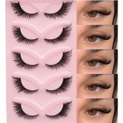 Resim 5 Çift Uzun Kedi Gözü Takma Kirpik - Dramatik Hacimli, Doğal Parlaklıkta Uzatılmış Kirpikler - Günlük ve Özel Etkinlikler İçin Yeniden Kullanılabilir Şerit Kirpikler - Başlangıç Dostu Makyaj için Dikkat Çekici Görünüm, Büyüleyici Kirpik Stili 