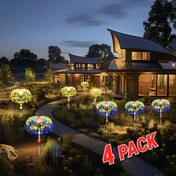 Resim 4 Adet AMILL Güneş Enerjili LED Bahçe Işıkları, Işık Sensörlü Dış Mekan Aydınlatma Çubukları, Yol, Çim ve Düğün Dekoru için 8 Modlu (Sıcak Beyaz/Çok Renkli), Güneş Enerjili Bahçe Işıklar, Yolu Aydınlatma, Sağlam Çelik Tasarım, Hava Koşullarına Dayanıklı 