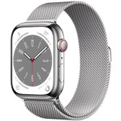 Resim Apple Watch Series 8 GPS + Cellular 45mm Paslanmaz Çelik Kasa Milano Döngüsü Altın Sarısı 