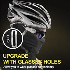 Resim Yün Yüz Maskesi, Nefes Alabilir Hafif Yüksek Streç UPF 50+ Motosiklet Bisiklet Kayak Maskesi Erkekler Kadınlar için Gözlük Delikli 