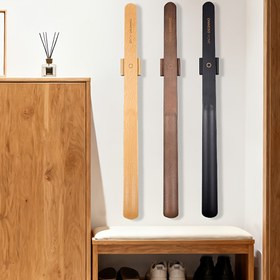 Resim 50/55cm Uzun Saplı Ayakkabı Çekeceği | Masif Ahşaptan Üretilmiş, Manyetik Tabanlı, Yaşlılar ve Hamile Kadınlar İçin Temel, Basit Evde Günlük Kullanım Ayakkabı Yardımcısı 