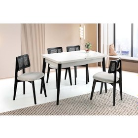 Resim Mobilgen Beyaz Kuzey Sandalye 120+30 Kelebek Milano Açılabilir Masa Takımı Beyaz 