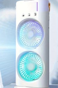 Resim BGGTech Taşınabilir Buzlu Mini Klima Fan RGB Ledli 600ml Su Hazneli Sessiz Vantilatör 