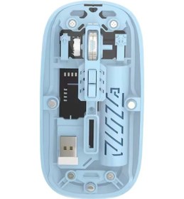 Resim Şeffaf Mouse Kablosuz Mouse Fare Şarjlı Bluetooth Wireless Çift Modlu Sessiz 5 Tuşlu Dpı Kontrol Rb 