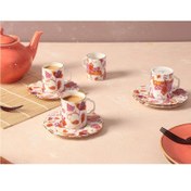 Resim Porland Pinky Desen1 4 Kişilik Kahve Takımı 80cc 04ALM008638 
