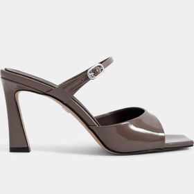 Resim SERA DARK BROWN PATENT SANDALS - Brown / 37 EU 