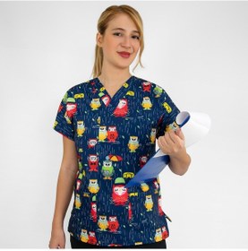 Resim Yağmurlu Baykuş Desenli Likralı Üst Forma 